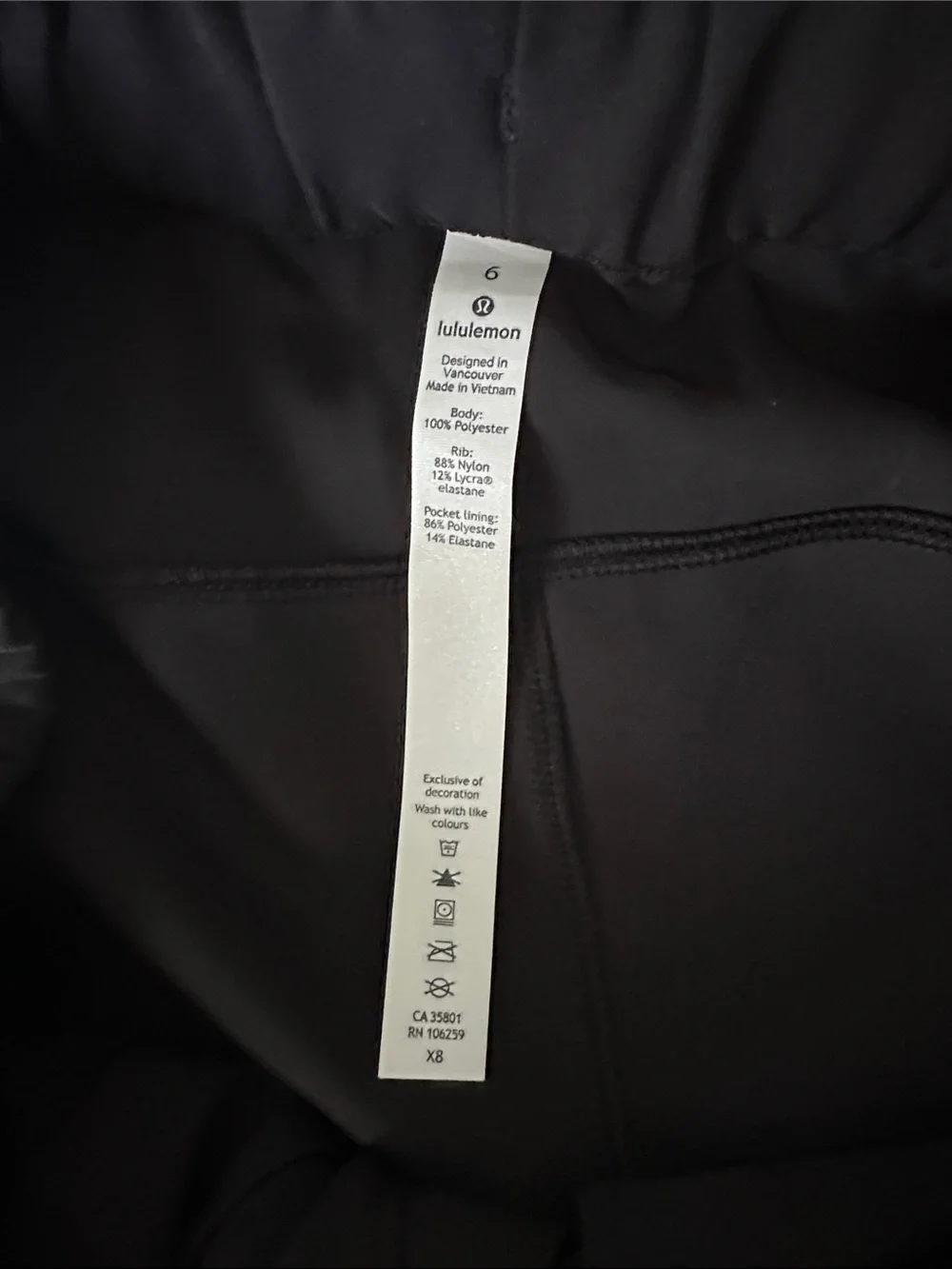 Lululemon Stretch High Rise Relaxed Fitting Jogger size 6 black